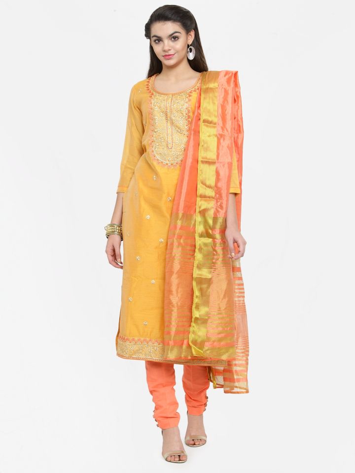 Buy Kvsfab Yellow \u0026 Peach Coloured