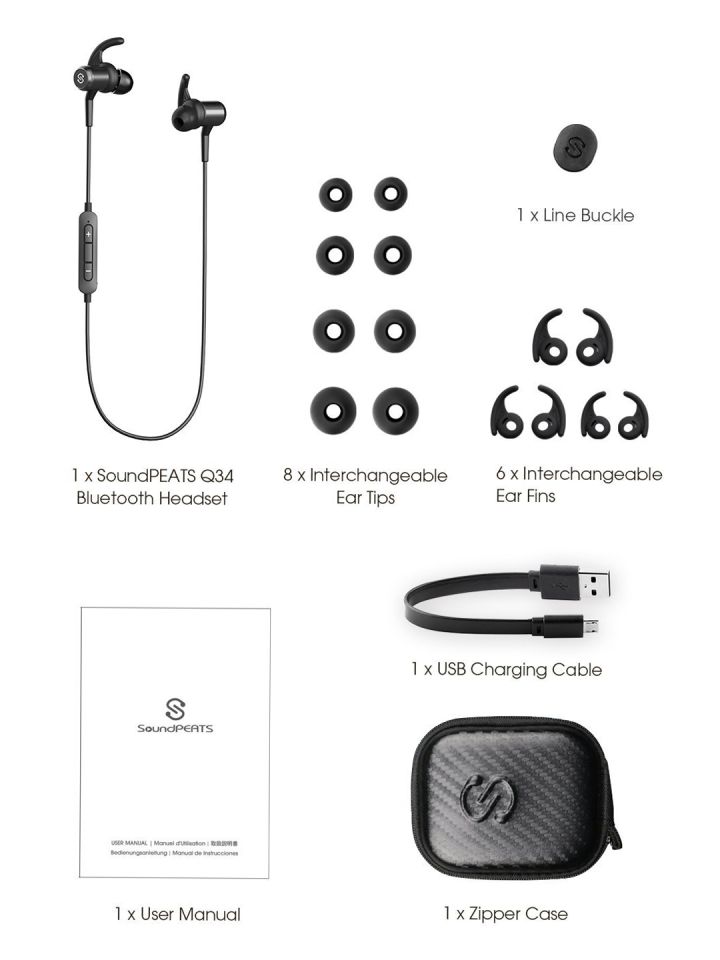 Buy SoundPEATS Q34 Unisex Black Magnetic Wireless IN EAR Bluetooth