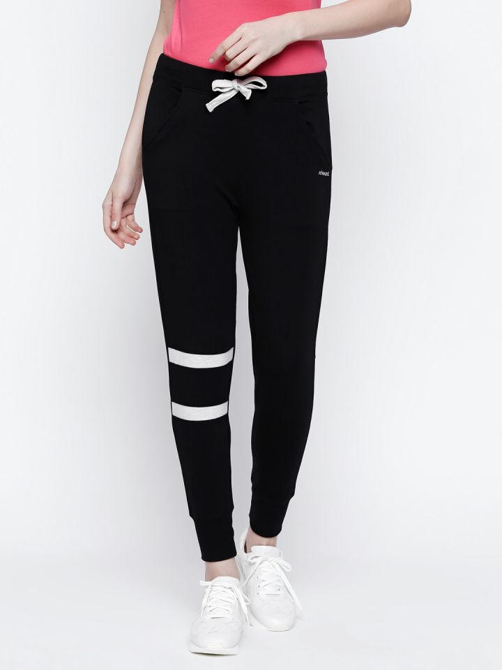 black slim joggers womens