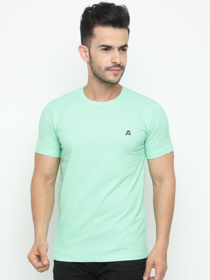 Buy ACE Men Green Printed Round Neck T Shirt Tshirts for Men