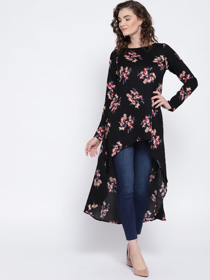 Floral high low hotsell top