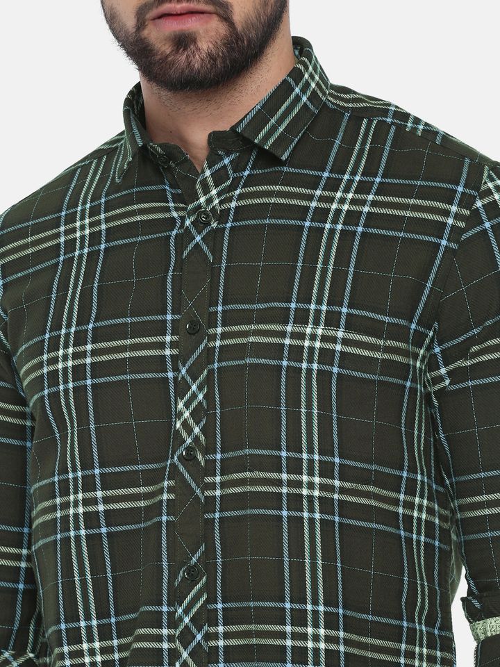 Buy Killer Men Olive Green \u0026 Blue Slim 