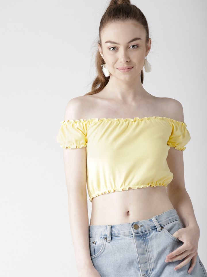 Forever 21 yellow 2025 off shoulder top