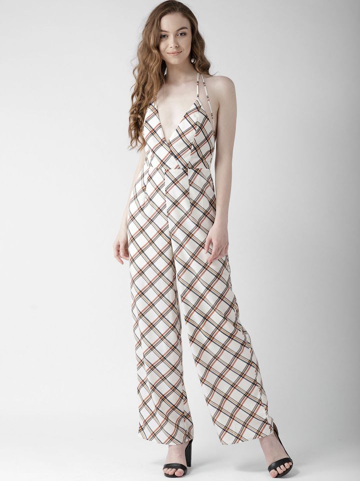 Forever 21 plaid jumpsuit discount