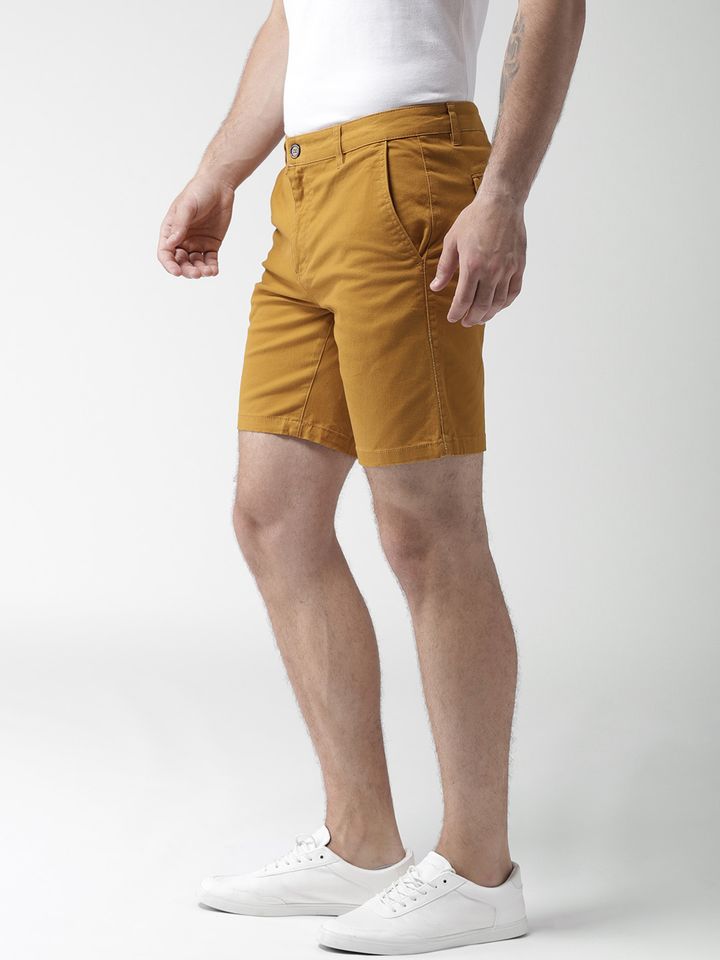 Mens mustard chino shorts clearance