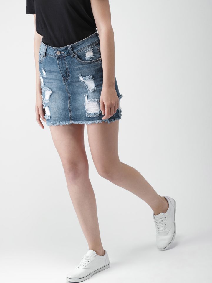 denim skirt myntra