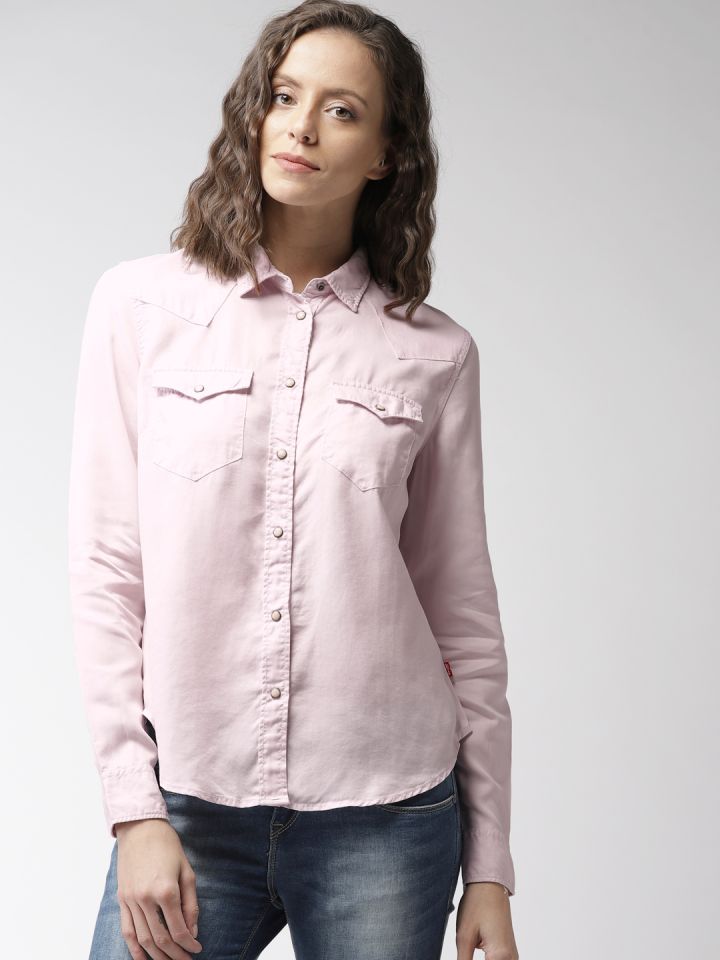 Buy Levis Women Pink Regular Fit Solid Casual Shirt - Shirts for Women  6799429 | Myntra