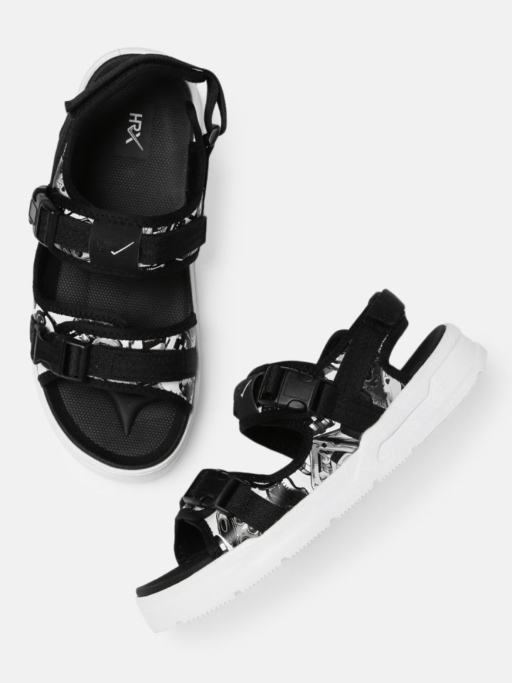Buy HRX By Hrithik Roshan Men Black White Printed Sports Sandals