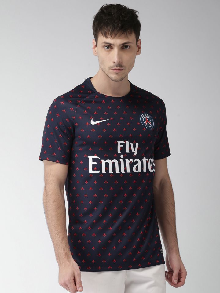 Fahrenheit meer Verminderen Buy Nike Men Navy Printed Paris Saint Germain Squad DRI FIT T Shirt -  Tshirts for Men 6814214 | Myntra