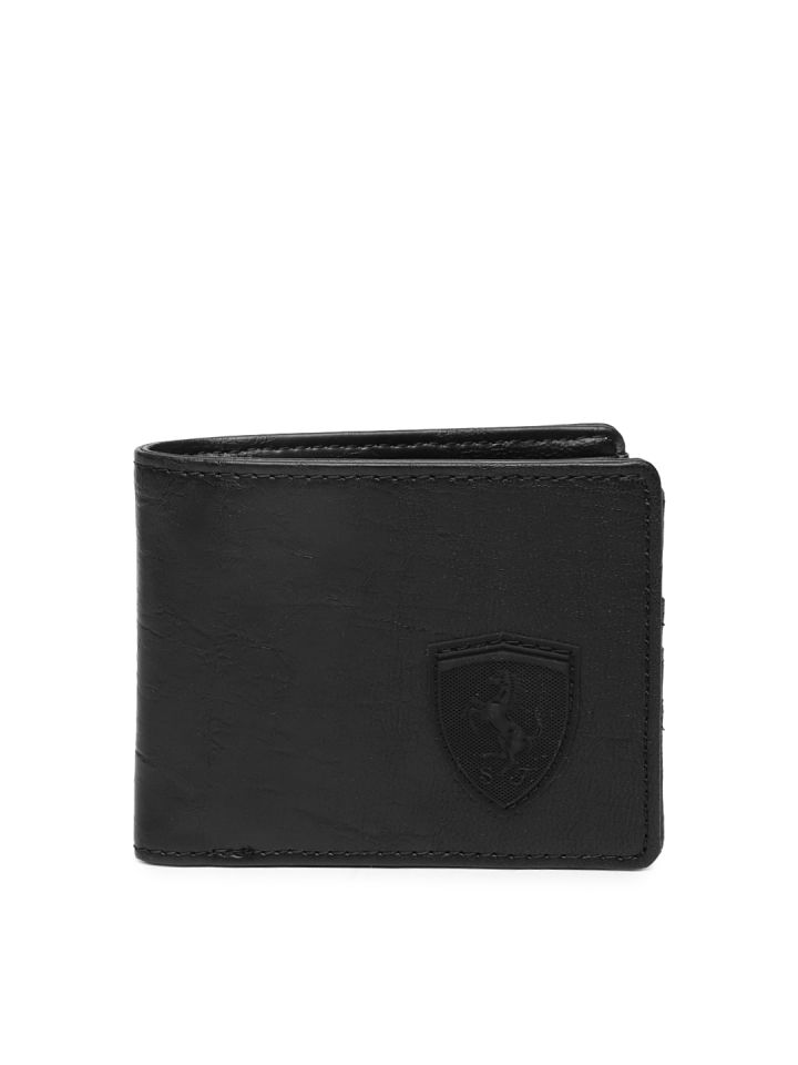 Puma Men Black Solid Two Fold Wallet 