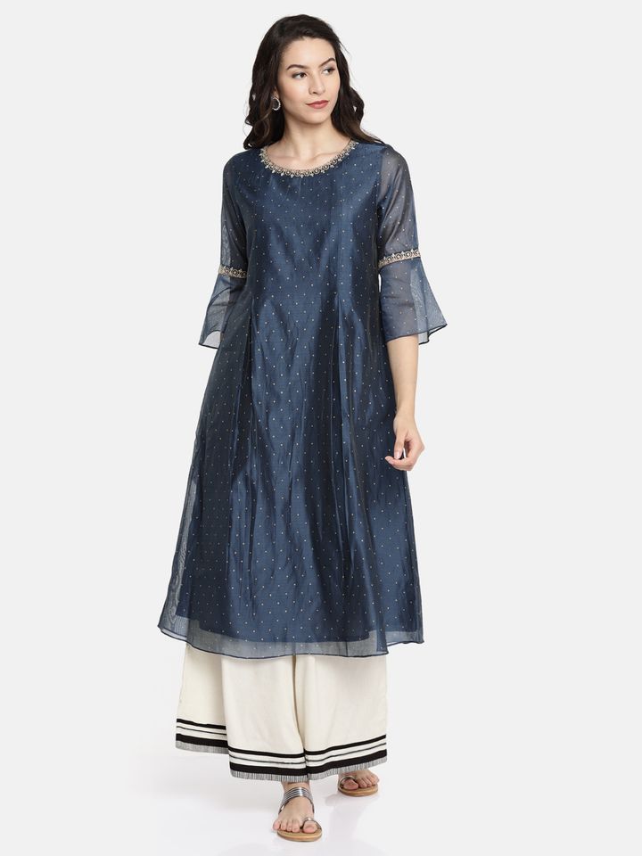 Melange blue kurta clearance
