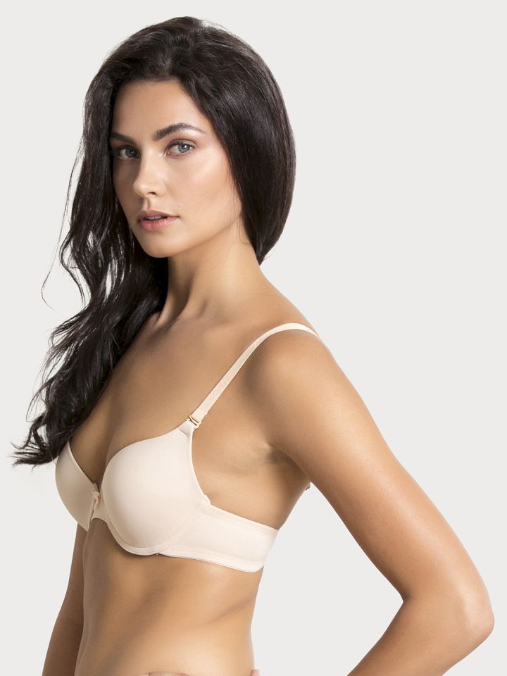 Buy Zivame Cream Coloured Solid Underwired Lightly Padded Push Up