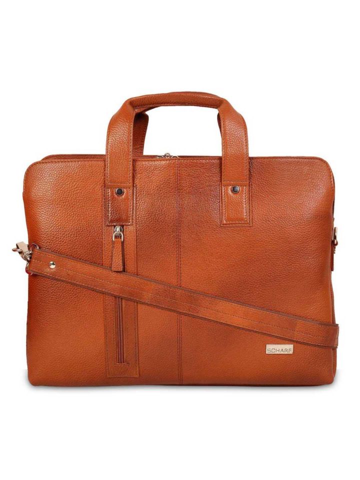 Buy SCHARF Unisex Tan Brown Solid Laptop Bag Laptop Bag for