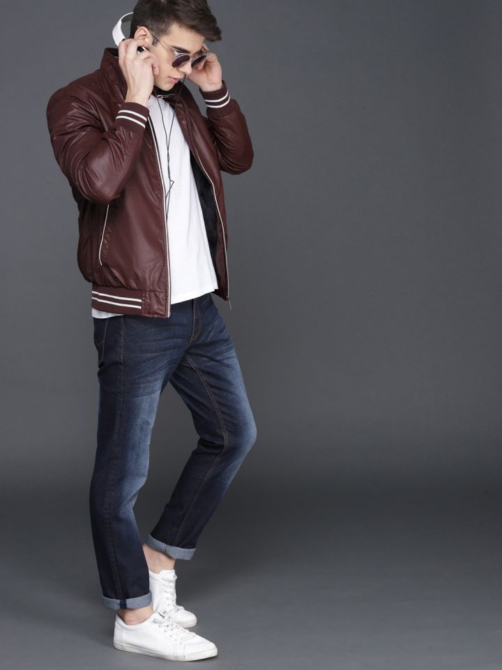 Maroon jacket hot sale men's