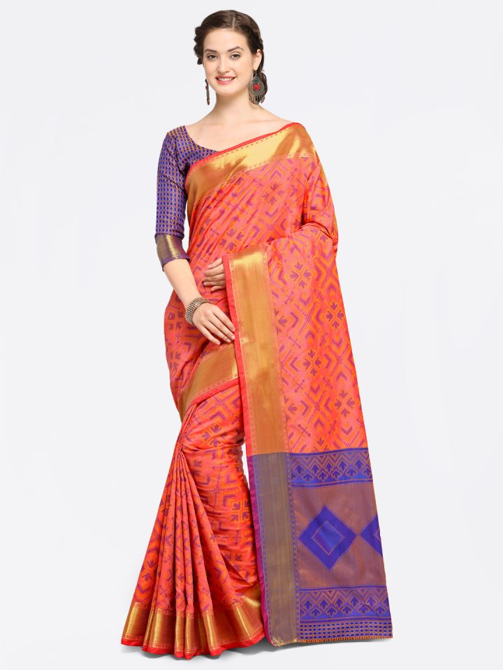 Myntra kanchipuram silk saree discount