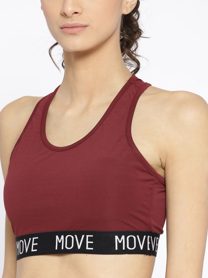 DressBerry Move Black Printed Non-Wired Lightly Padded Sports Bra