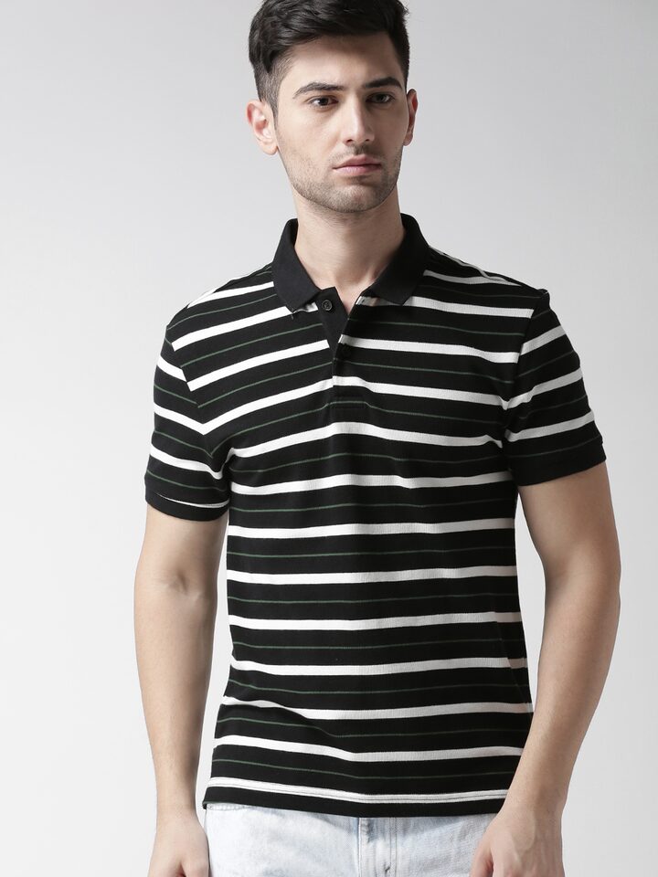 levi's black and white striped shirt