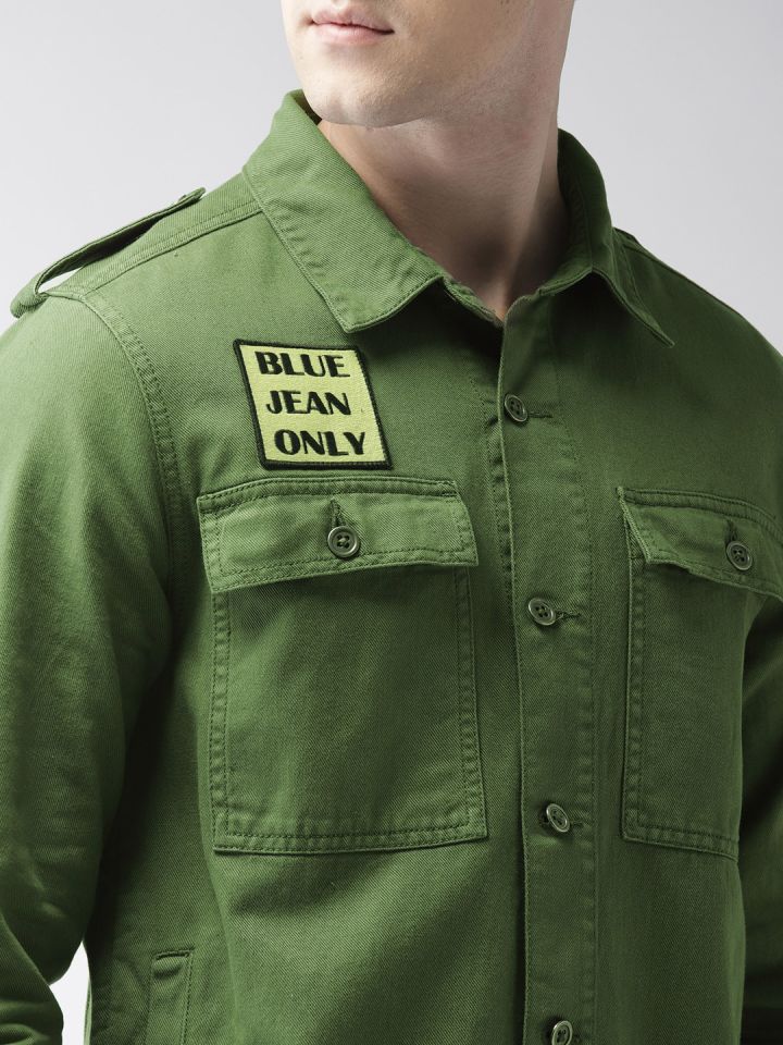 Buy Levis Men Green Solid Denim Jacket - Jackets for Men 6840942 | Myntra