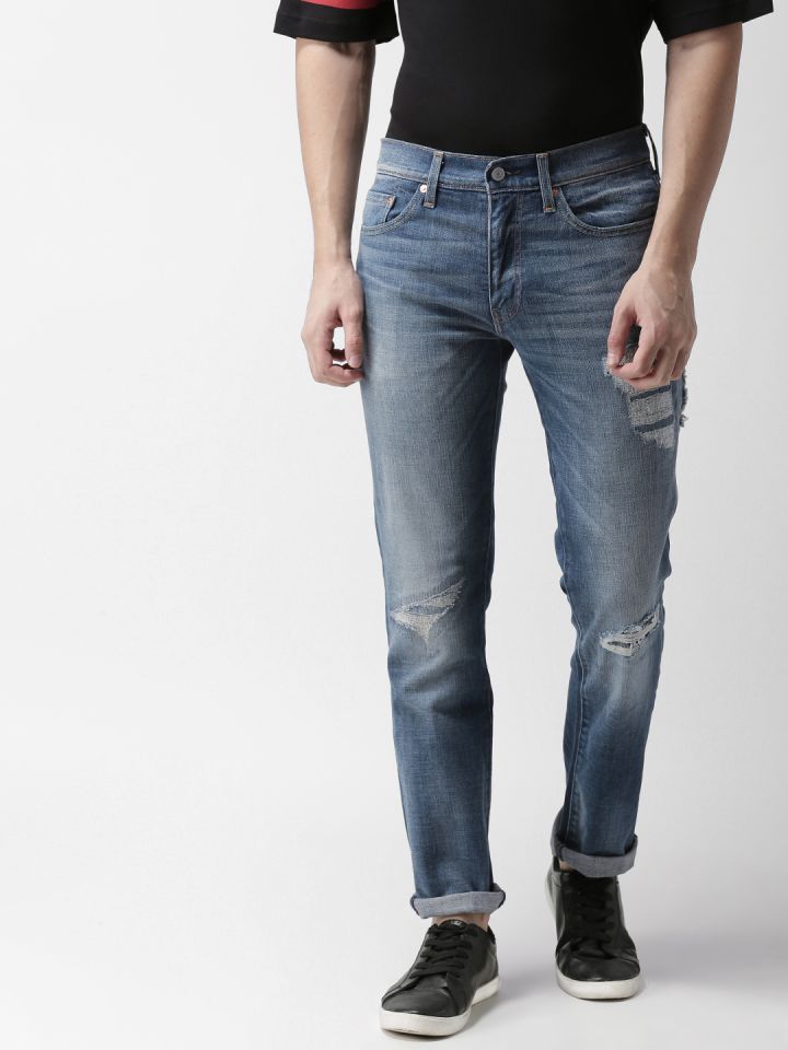 Buy Levis Men Blue Slim Fit Low Rise Mildly Distressed Printed