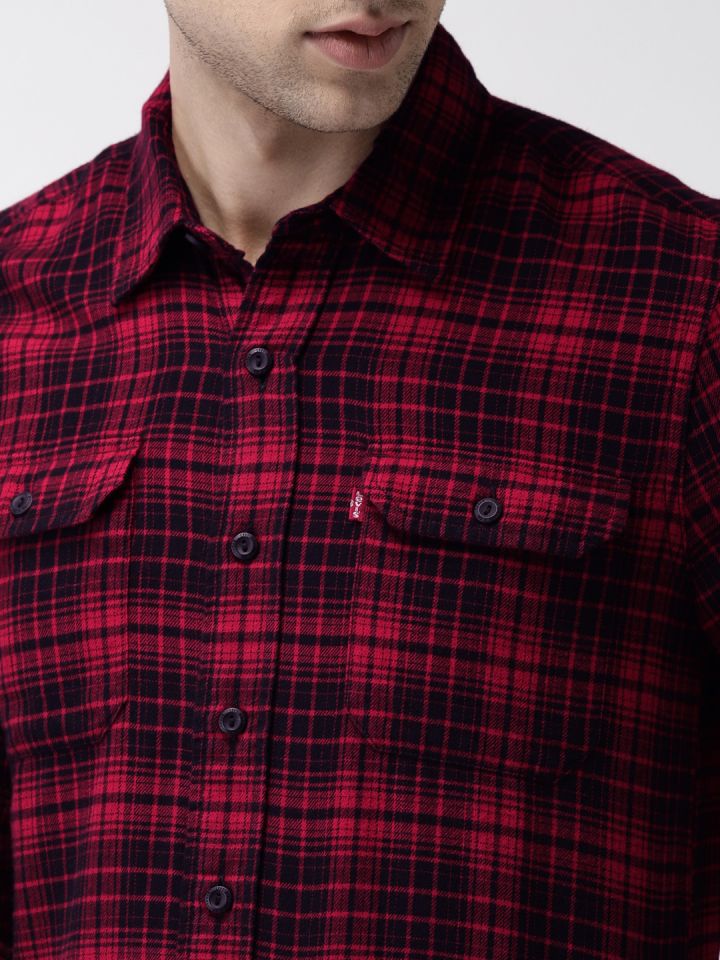 Buy Levis Men Red & Black Slim Fit Checked Casual Shirt - Shirts for Men  6841273 | Myntra