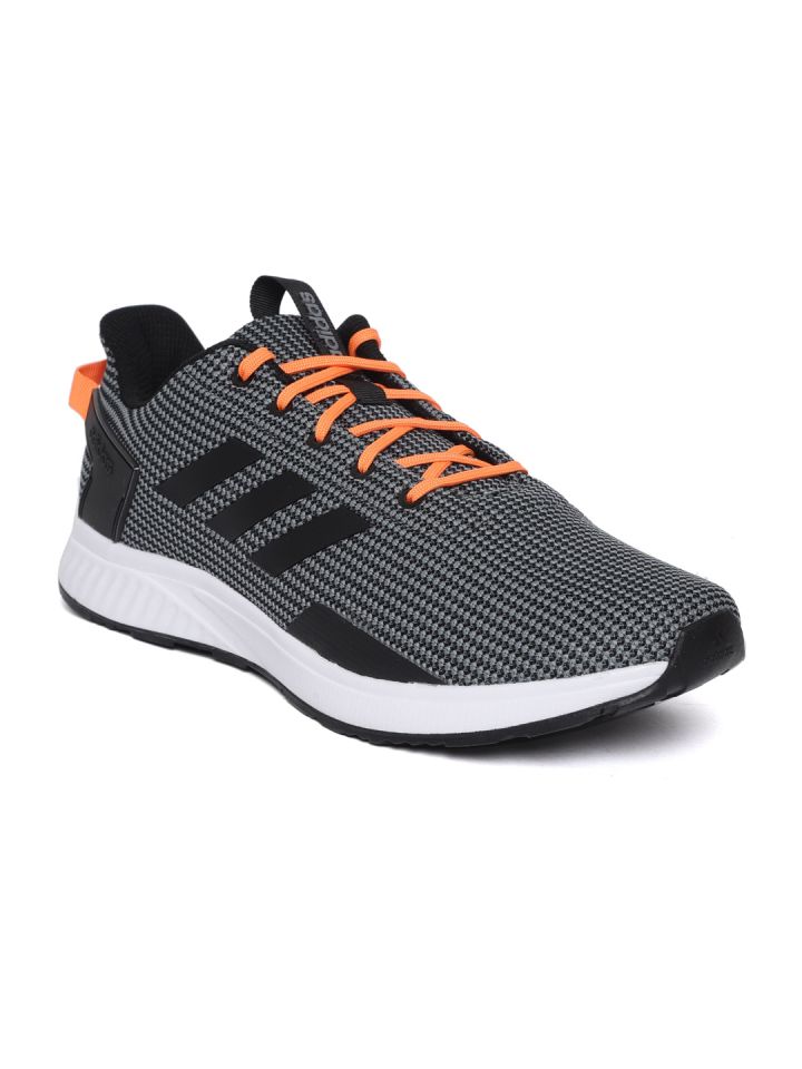 ADIDAS Men Grey Black FURIO 1.0 Woven Design Running Shoes