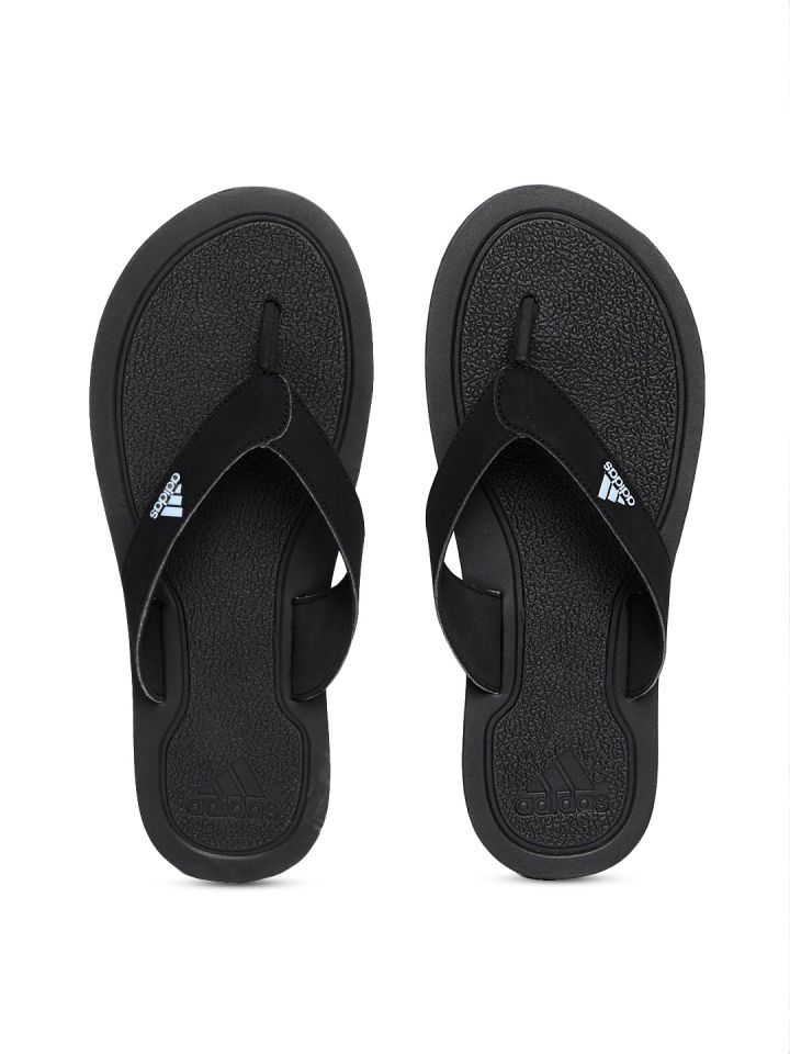 Adidas black thong flip flop sales