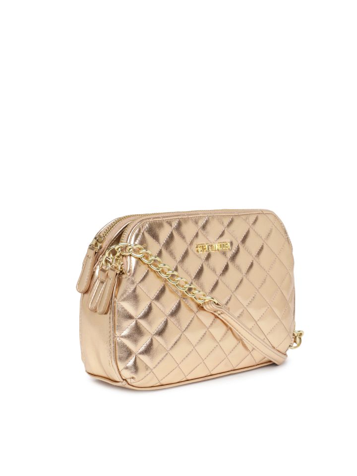 Steve Madden Rose Gold Quilted Sling Bag