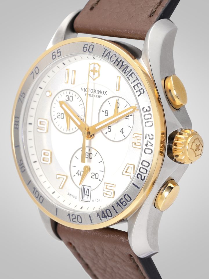 Buy Victorinox Men Off White Silver Toned Analogue Watch 241510