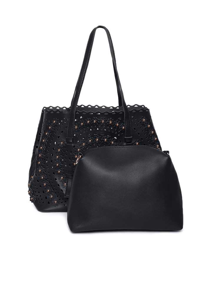 Couch Potato Black Solid Tote Bag Handbags For Women 6878200 Couch Potato Black Solid Tote Bag