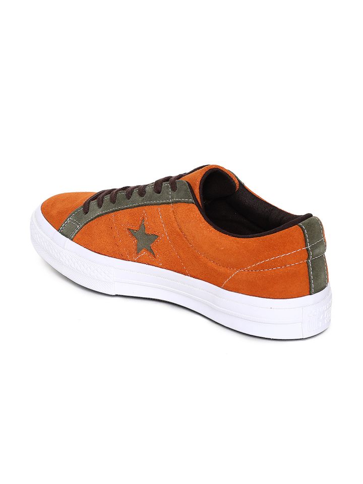 Orange suede converse outlet