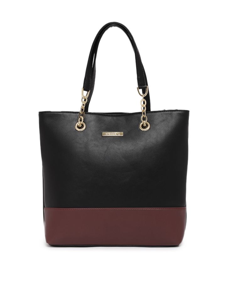 Buy DressBerry Black Maroon Colourblocked Shoulder Bag