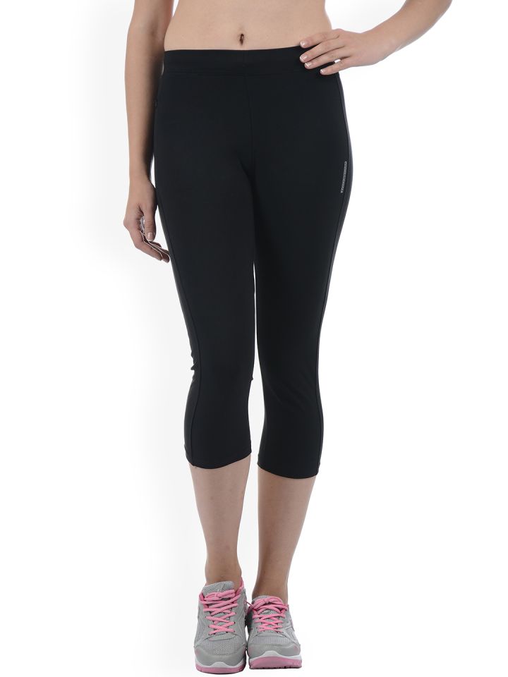 Buy Sweet Dreams Black Solid Workout Tights With Zipper Pocket - Tights for  Women 6910766