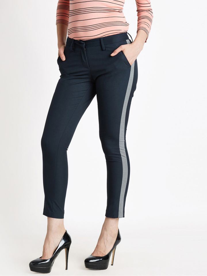 Buy Annabelle by Pantaloons Black High Rise Trousers for Women Online   Tata CLiQ