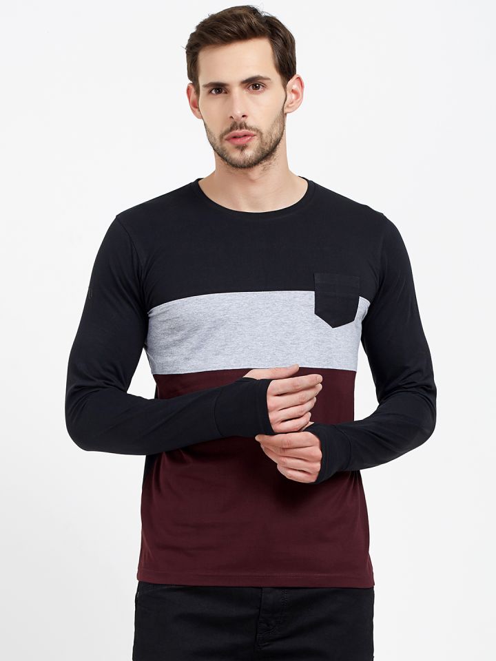 Thumb hole t shirts myntra top