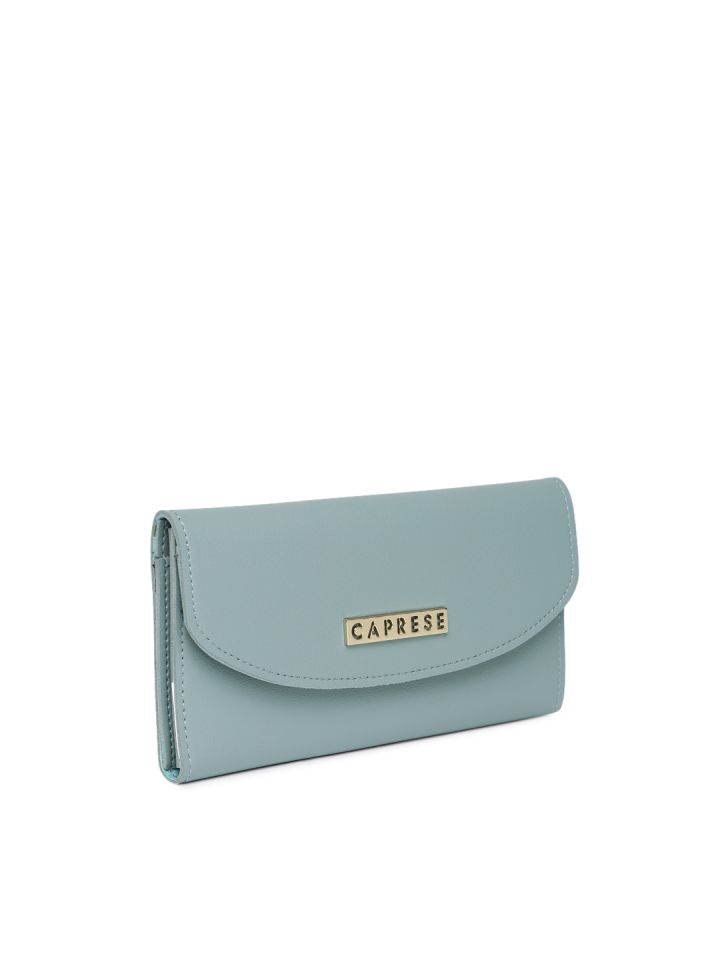 Buy Caprese Women Blue KIKO Solid Three Fold Wallet Wallets for