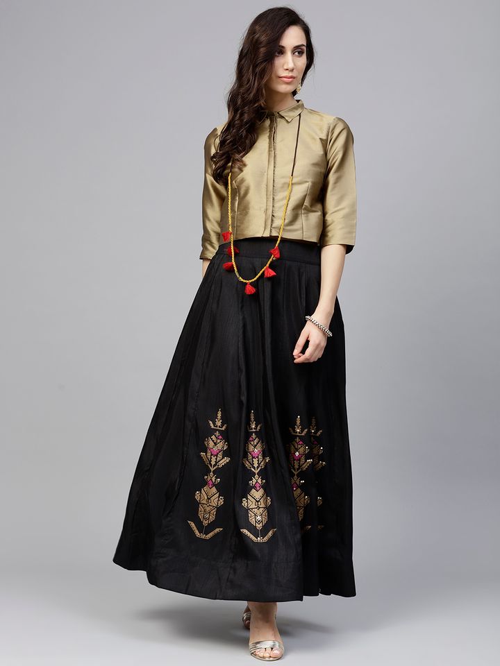 Golden shirt for skirt clearance