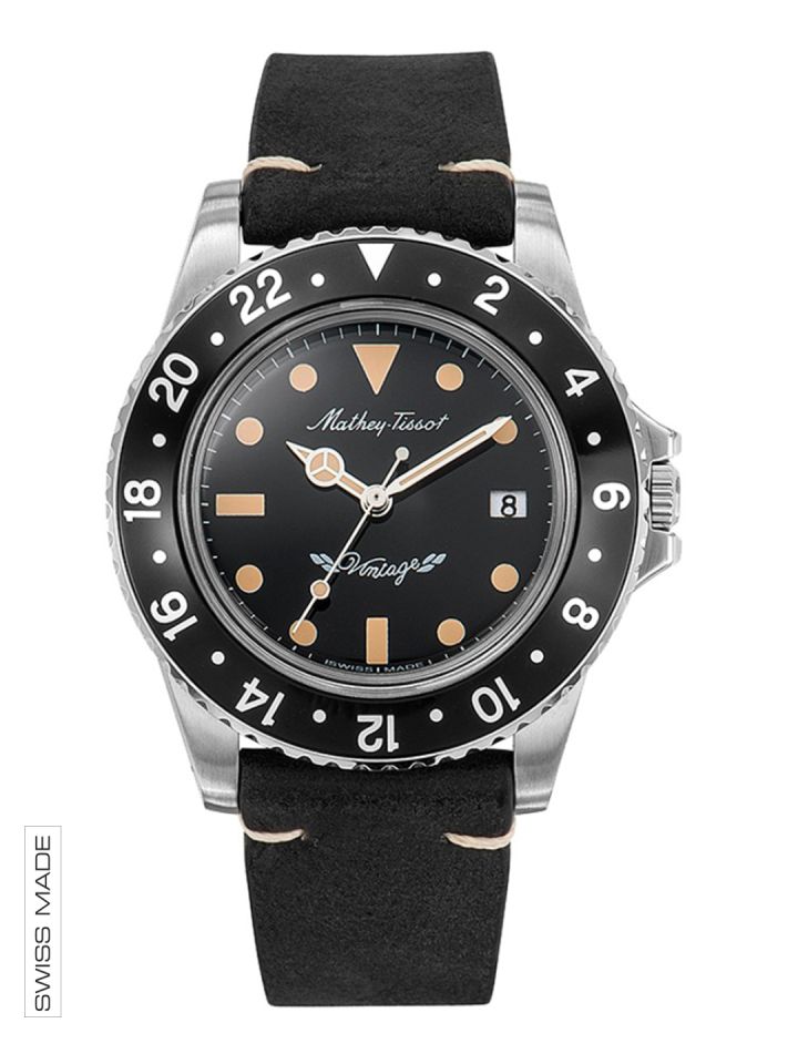 Buy Mathey Tissot Swiss Made Men Rolly Vintage Black Dial Watch