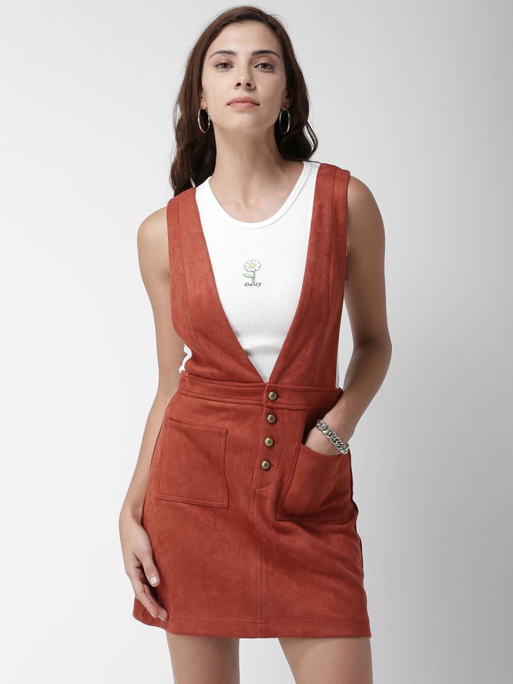 Rust shop pinafore dress