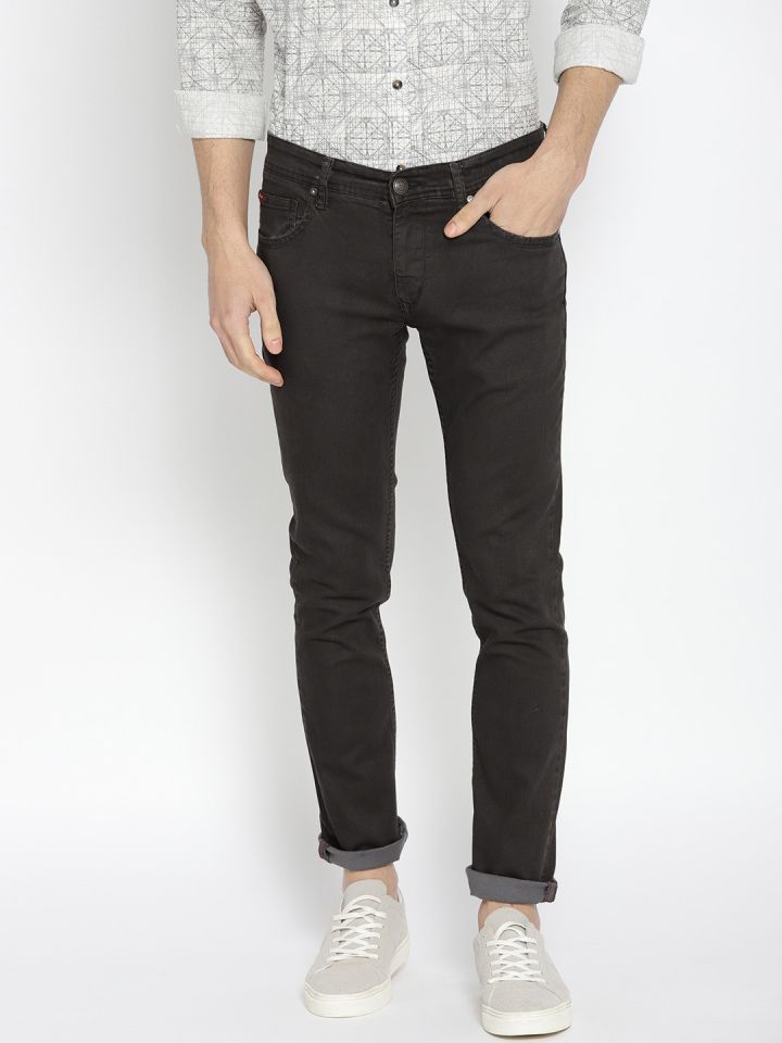 Buy Lee Cooper Men Grey Comfort Slim Fit Mid Rise Clean Look