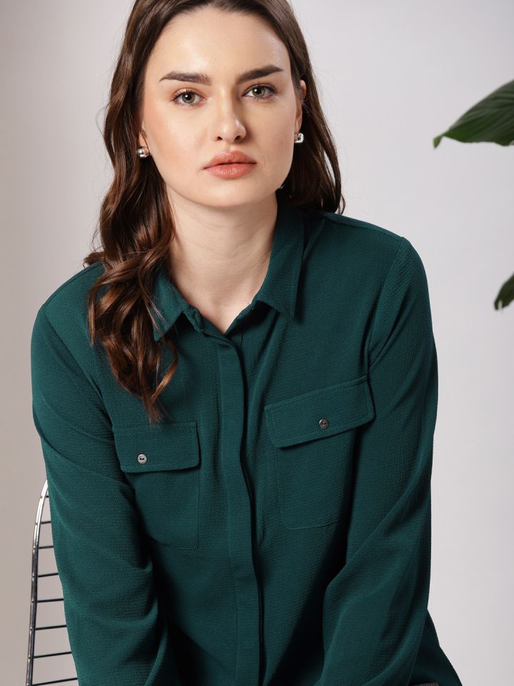 Button up casual shirts womens store
