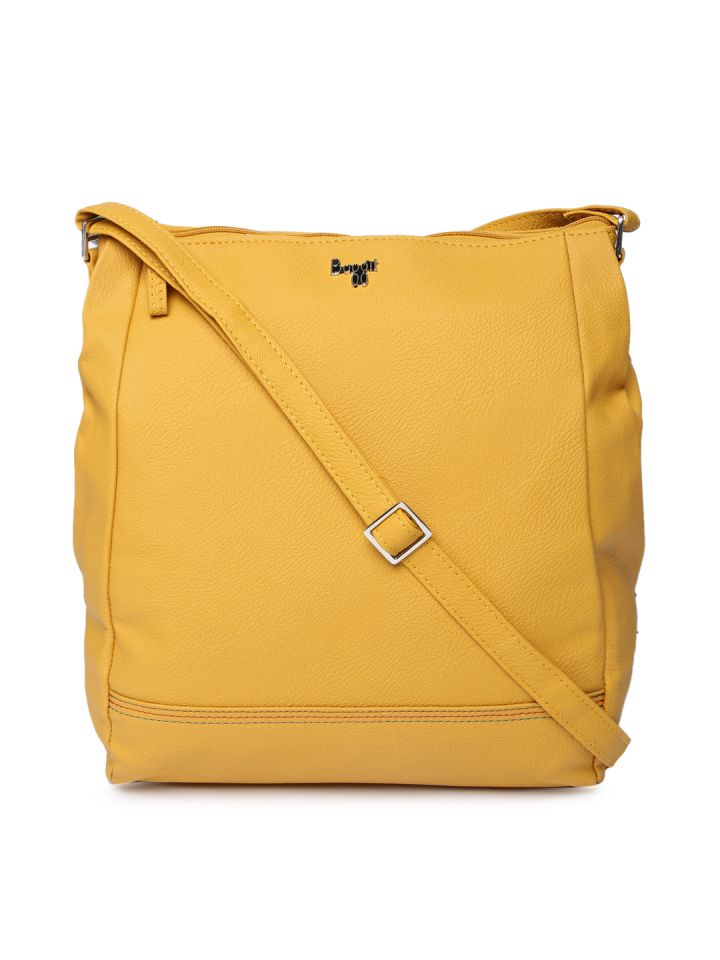 Baggit mustard yellow solid sling bag 2025