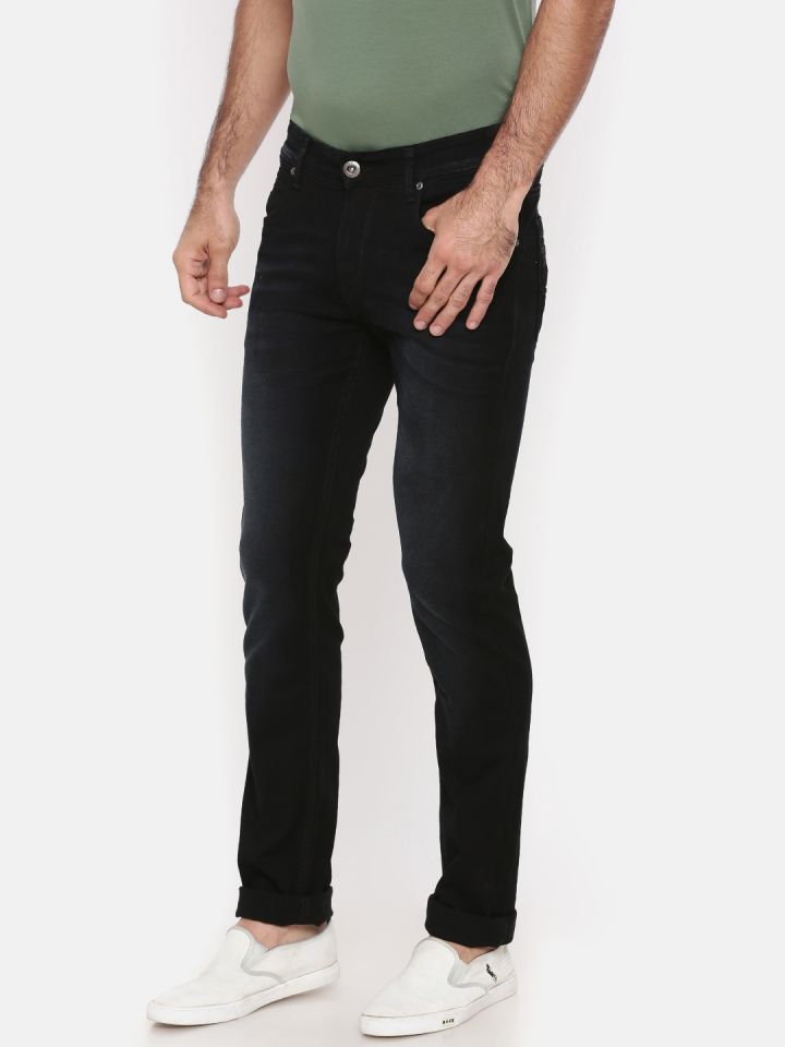Buy Oxemberg Men Black Slim Fit Mid Rise Clean Look Stretchable