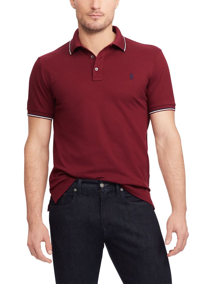 custom slim stretch mesh polo