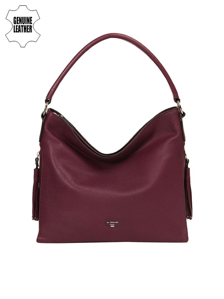Buy Da Milano Purple Solid Genuine Leather Handheld Bag Handbags For Women 6944040 Myntra