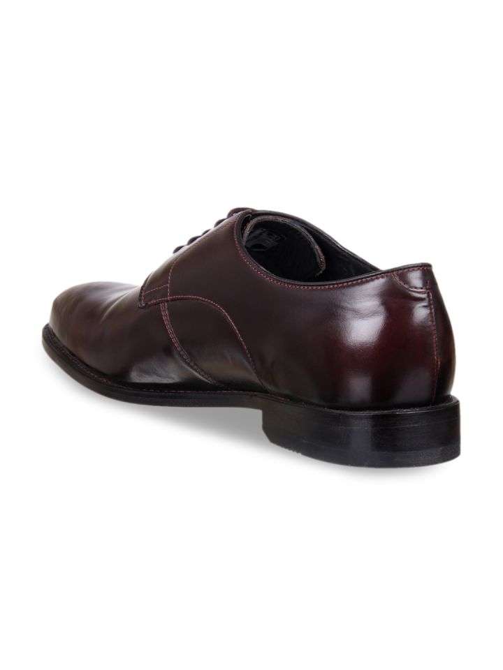 Clarks Men Brown Ellis Leon Chestnut Leather Oxfords