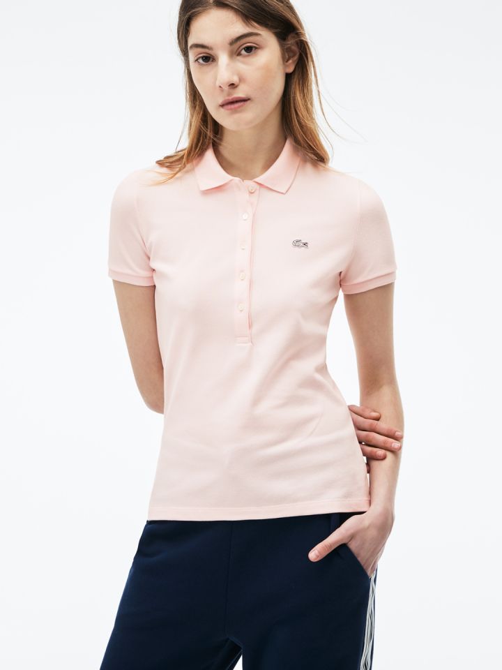 women's lacoste slim fit stretch mini piqué polo shirt