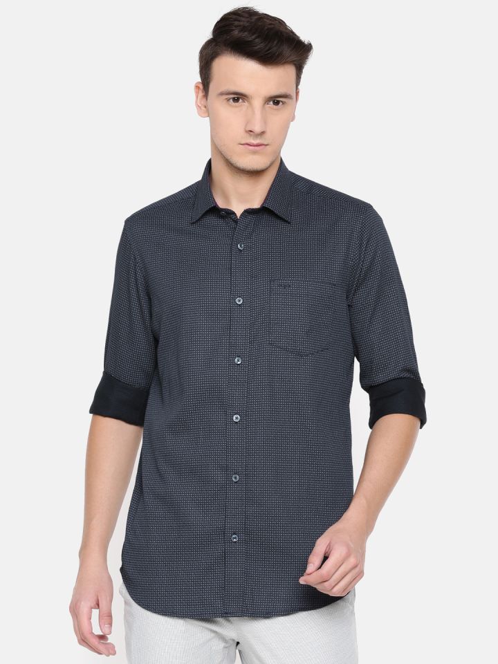 Mast & Harbour Men Blue Solid Casual Pure Cotton Sustainable Shirt