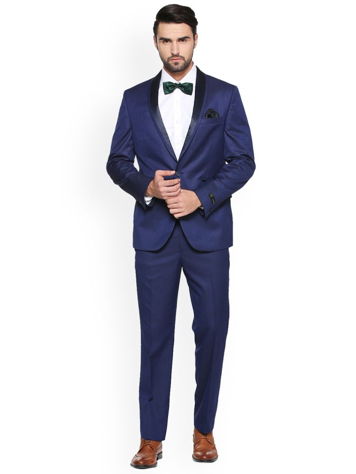 Buy V Dot Men Blue Solid Slim Fit Tuxedo Suit Suits for Men