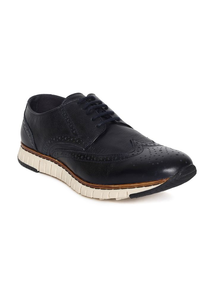 Buy Dune London Men Navy Blue Leather Brogues Casual Shoes