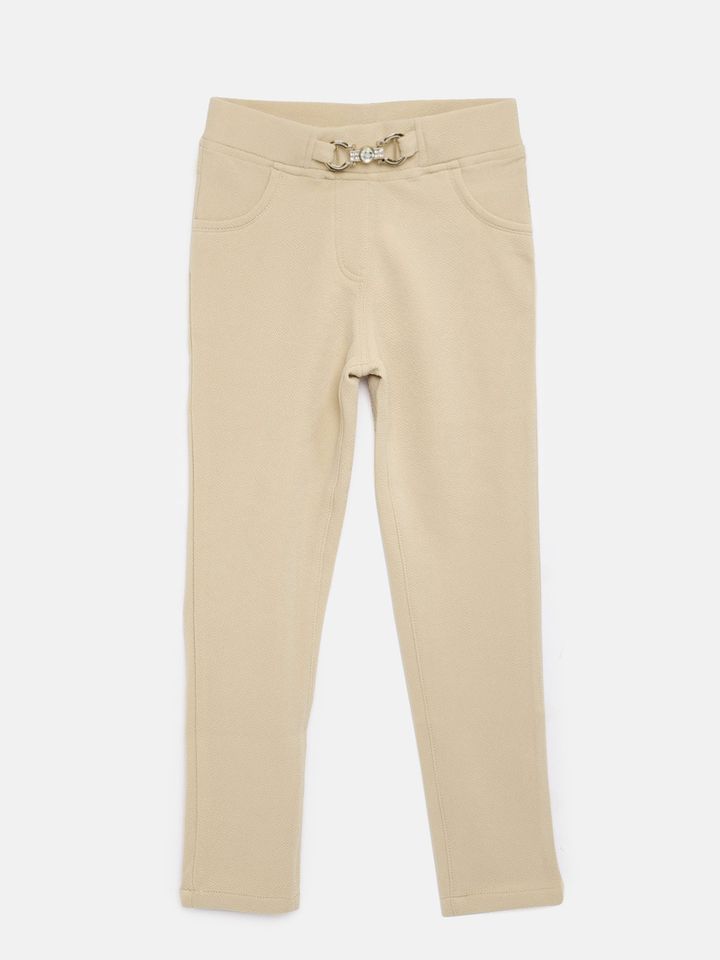girls khaki jeggings